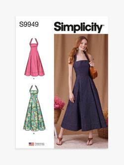 Simplicity Misses' Flared Halter Dress Sewing Pattern, S9949, Multi