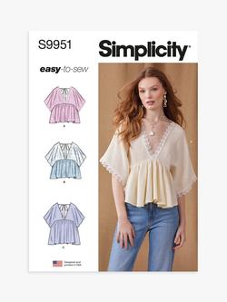 Simplicity Misses' Flowy Top Sewing Pattern, S9951, Multi