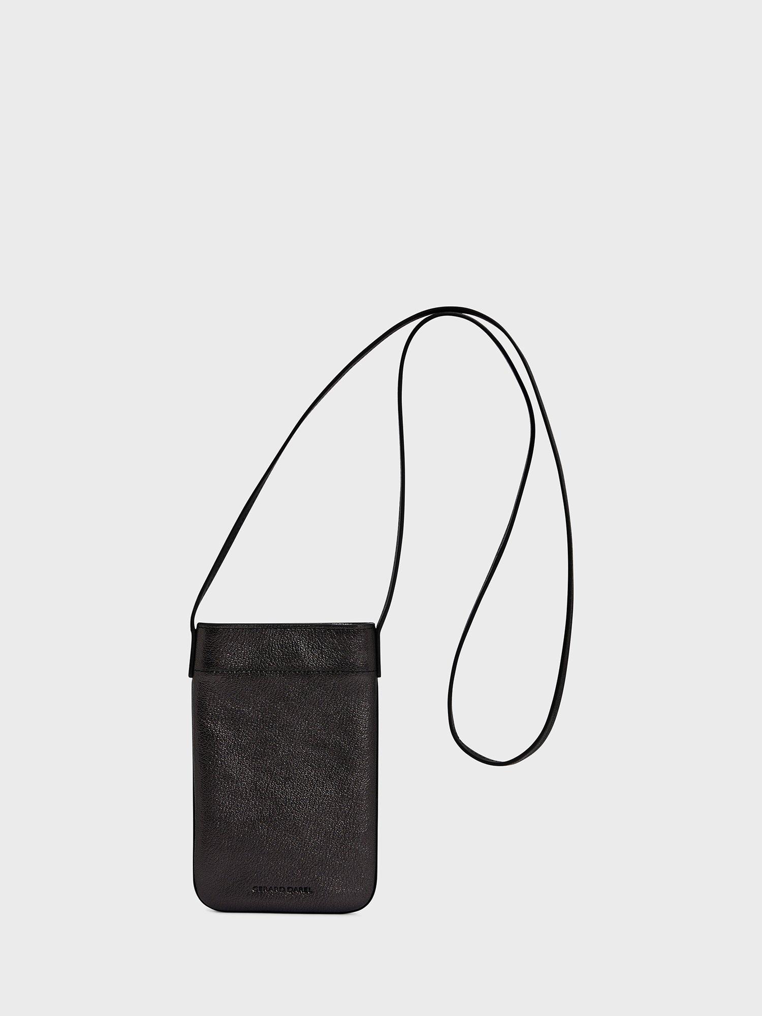 Product image 1 of 4, which shows Gerard Darel Lady Phone Leather Bag, Graphite
