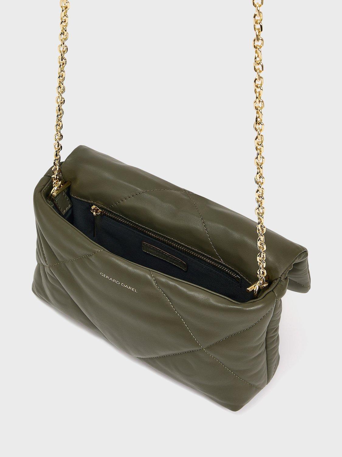 Product image 4 of 4, which shows Gerard Darel Le Fanny Quilted Leather Bag, Khaki
