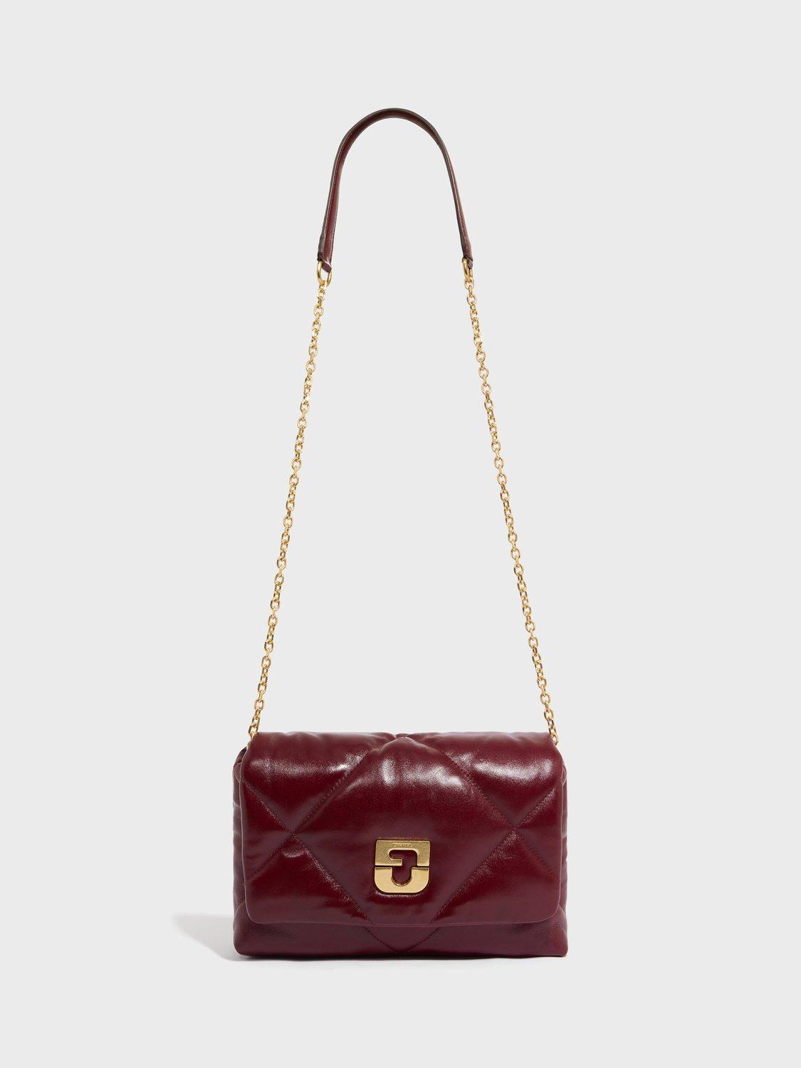 Product image 1 of 4, which shows Gerard Darel Le Fanny Leather Shoulder Bag, Burgundy
