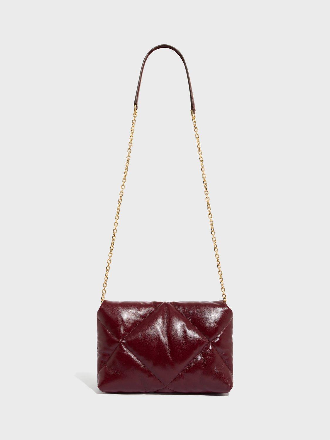 Product image 2 of 4, which shows Gerard Darel Le Fanny Leather Shoulder Bag, Burgundy