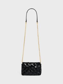Gerard Darel Le Mini Fanny Sequin Crossbody Bag, Black - view 2, Black