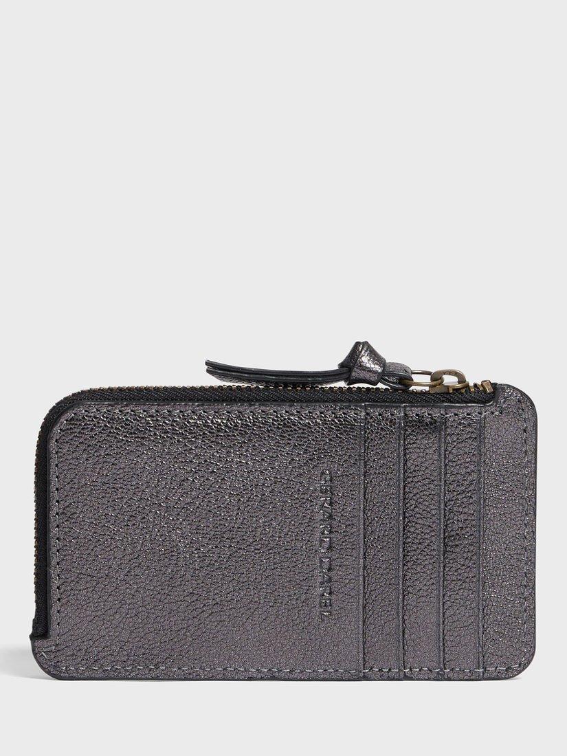 Product image 1 of 4, which shows Gerard Darel Textured Leather Card Holder, Grey