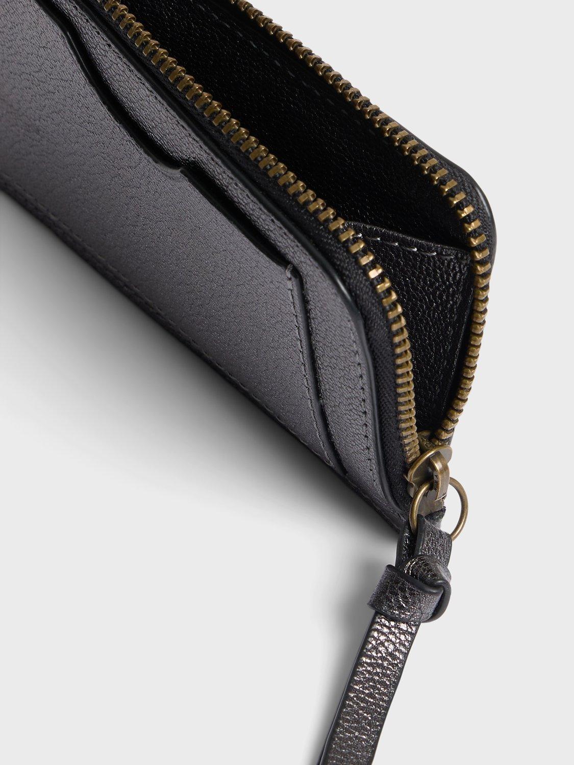 Product image 4 of 4, which shows Gerard Darel Textured Leather Card Holder, Grey