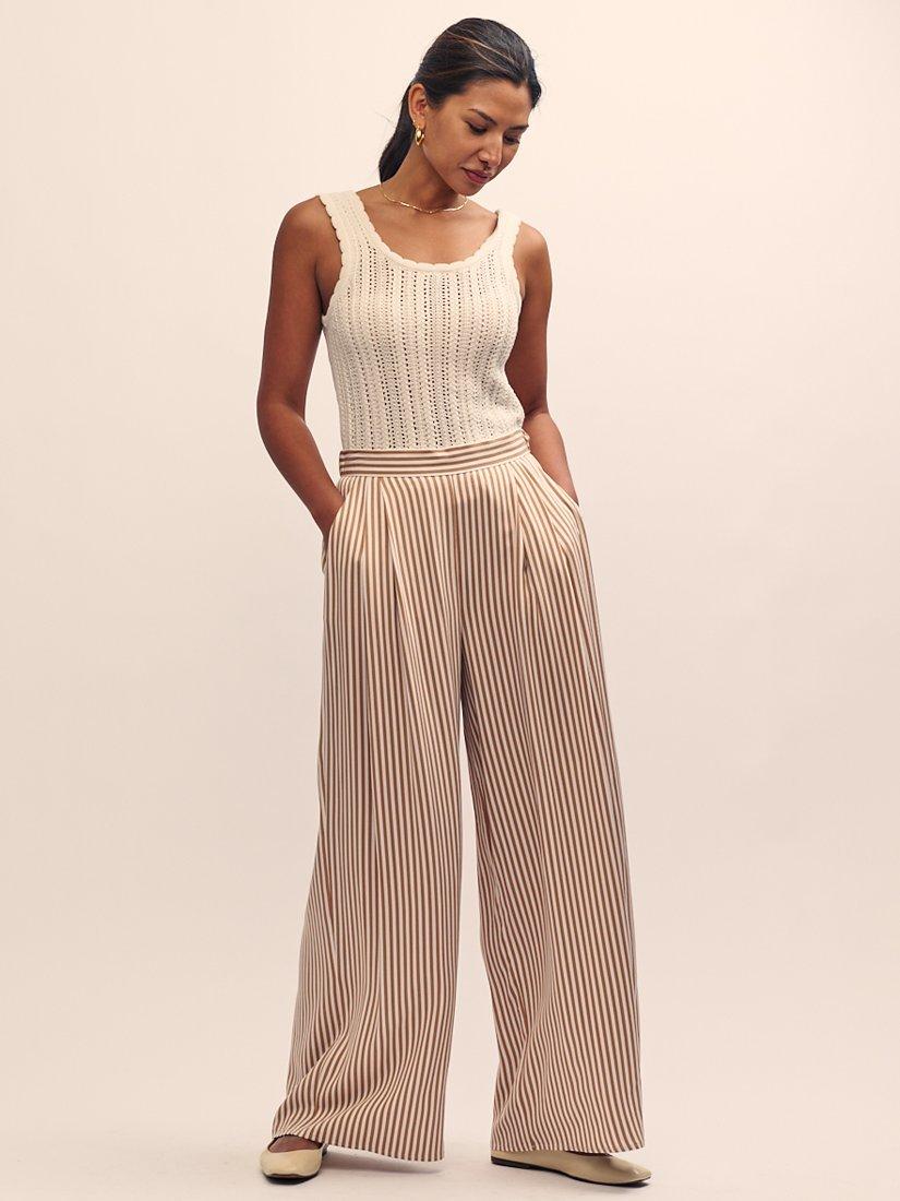 Product image 1 of 4, which shows Nobody's Child Zeena Stripe Trousers, Cream, 18