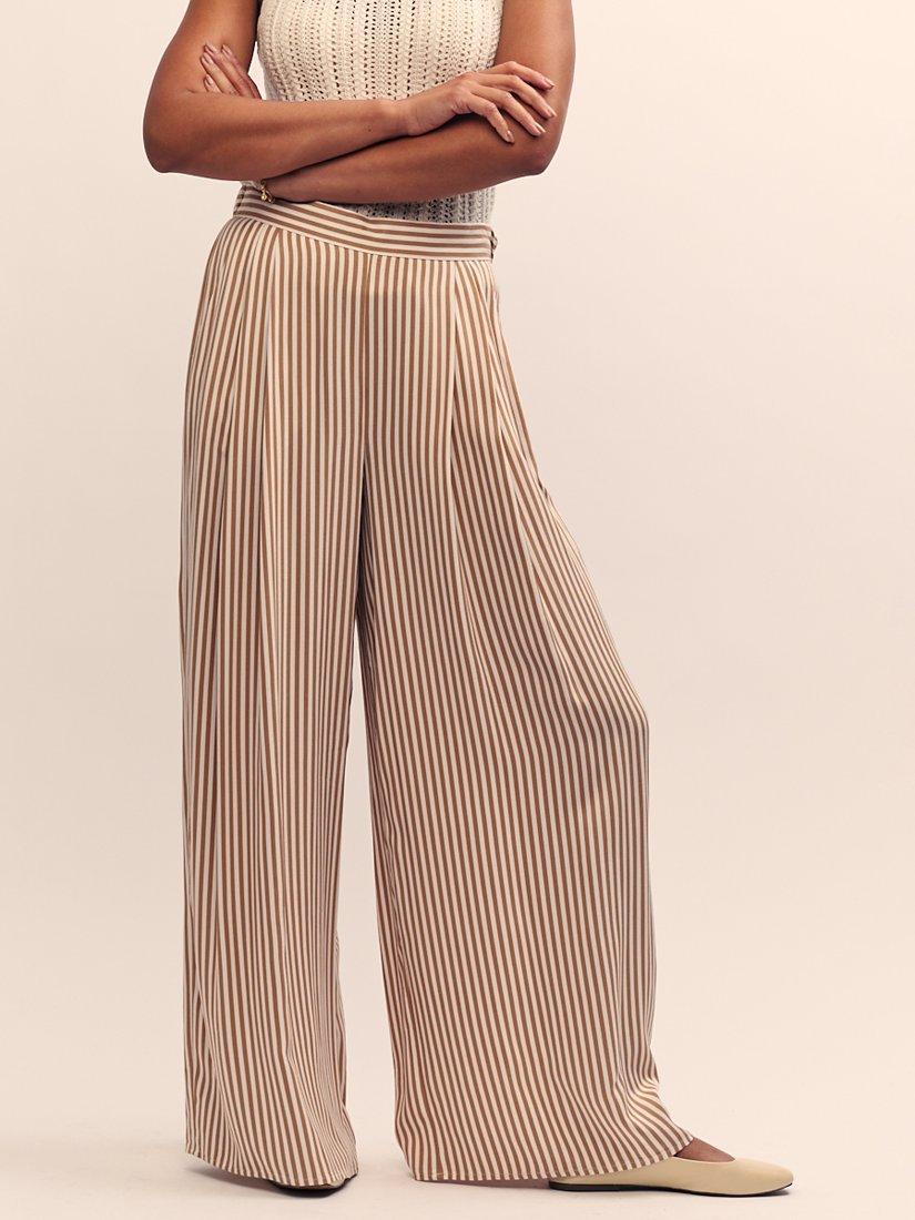 Product image 2 of 4, which shows Nobody's Child Zeena Stripe Trousers, Cream, 18