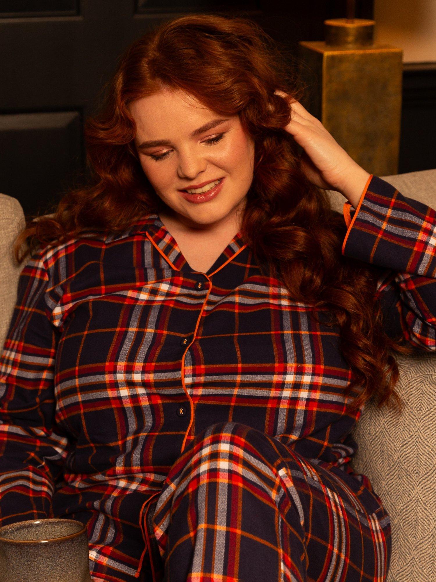 Product image 1 of 4, which shows Cyberjammies Taylor Check Pyjama Top, Navy, 6