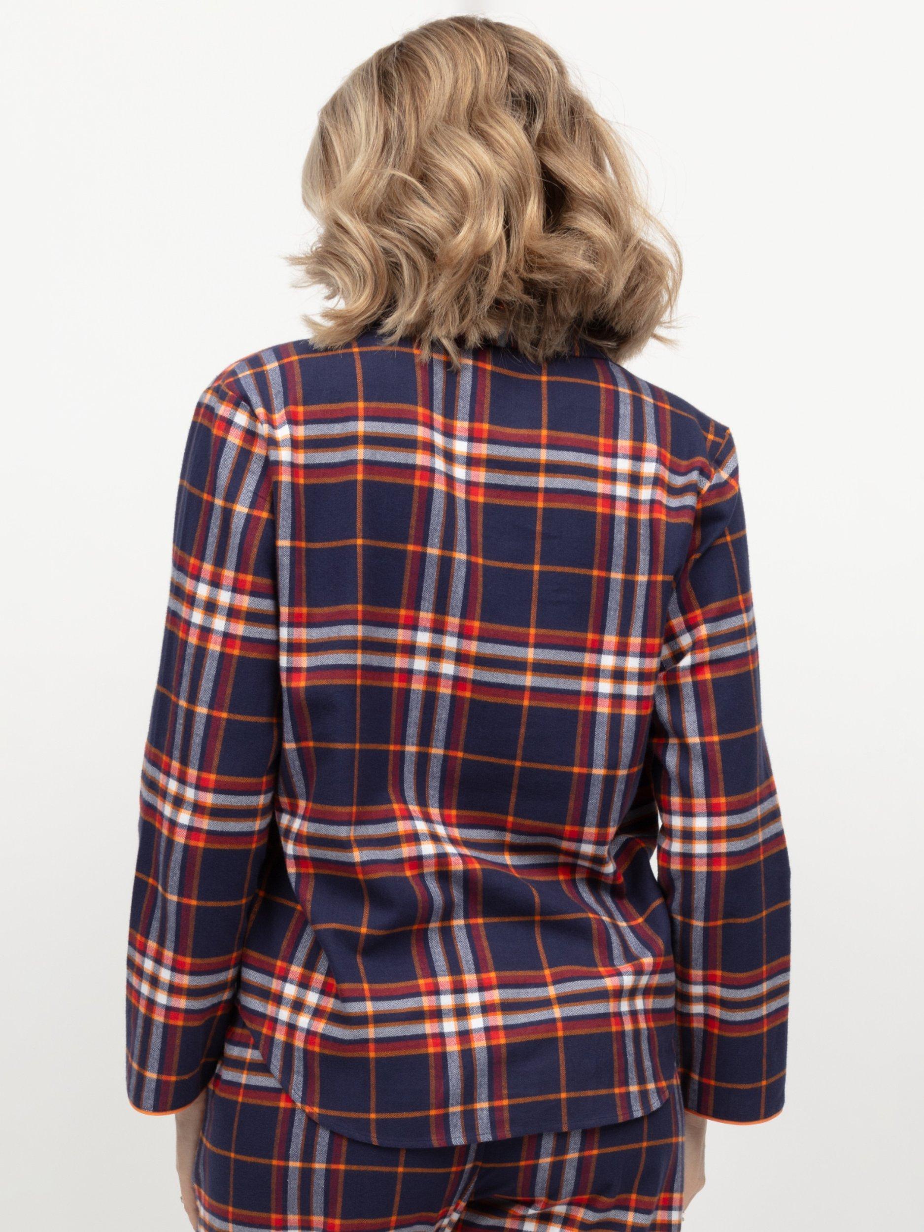 Product image 3 of 4, which shows Cyberjammies Taylor Check Pyjama Top, Navy, 6