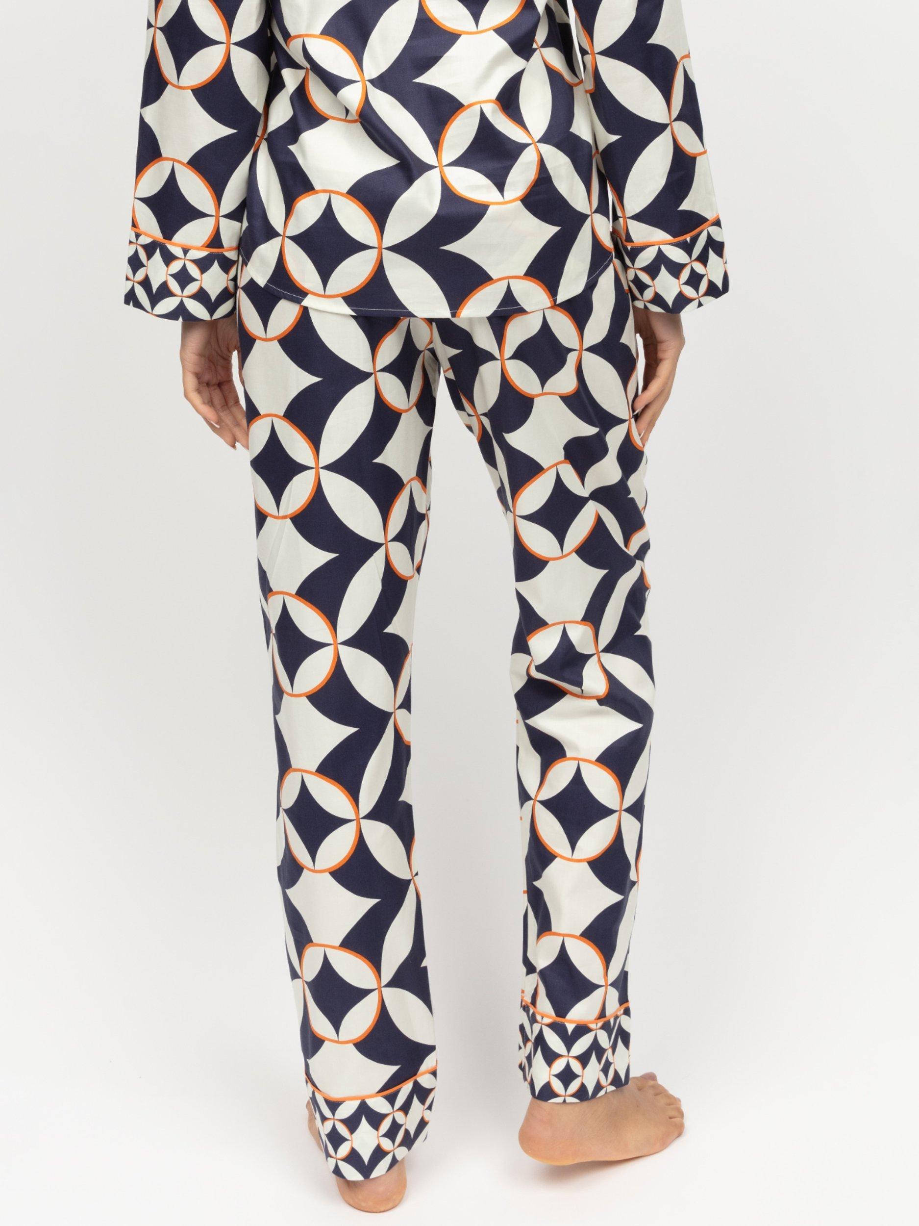 Product image 3 of 4, which shows Cyberjammies Taylor Geo Print Pyjama Bottoms, Navy/Multi, 6