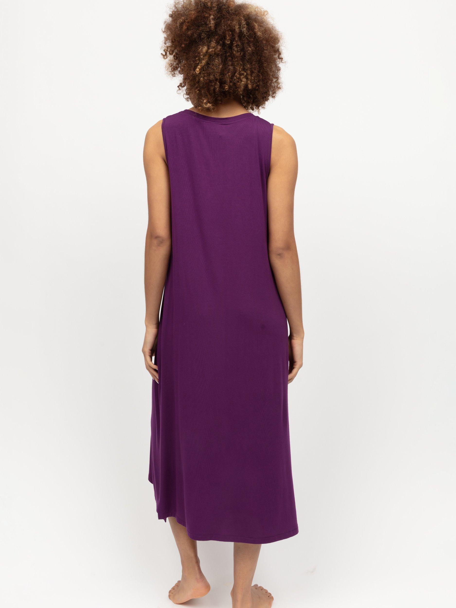 Product image 3 of 4, which shows Cyberjammies Colette Jersey Long Nightdress, Dark Purple, 6
