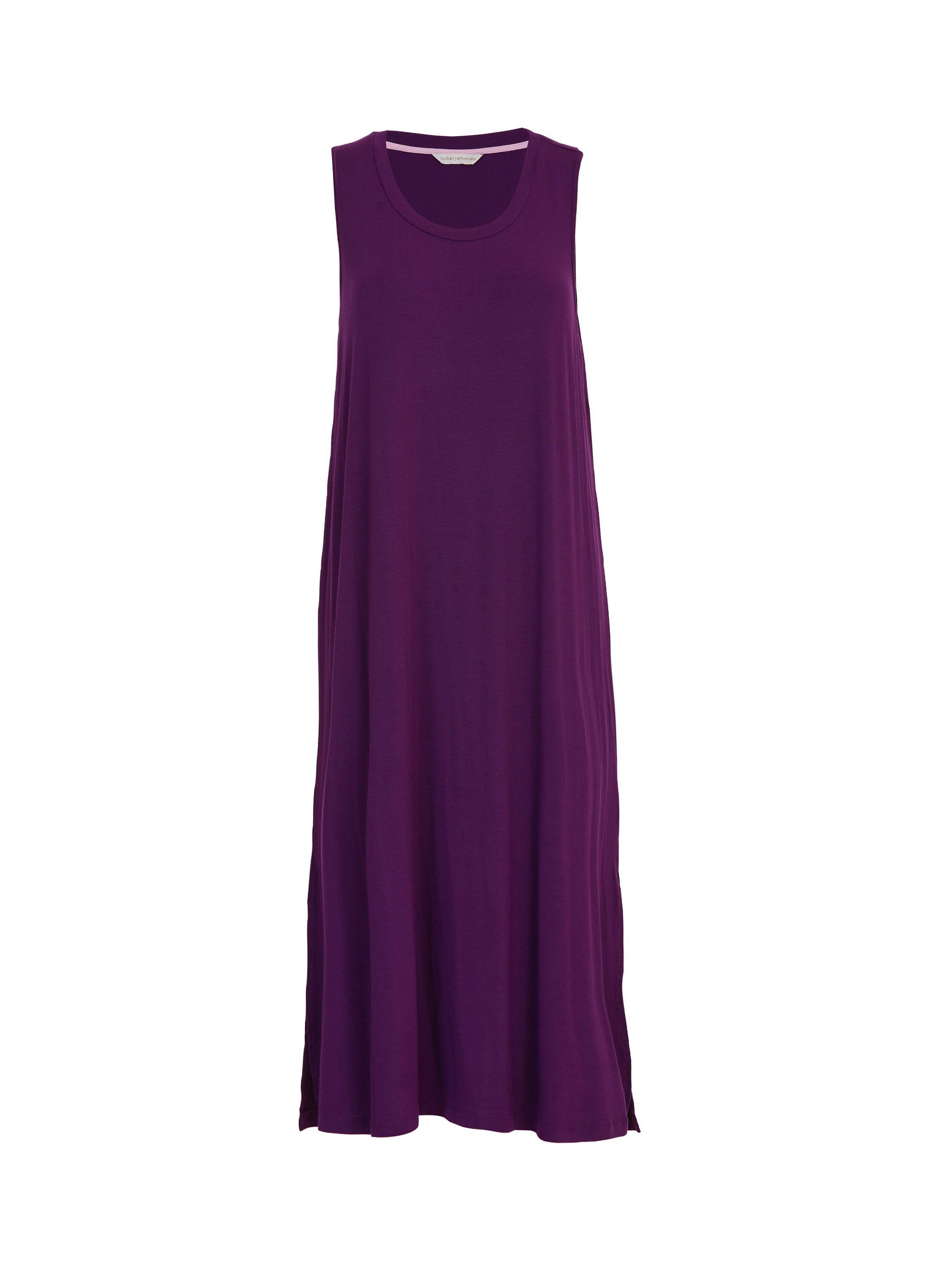 Product image 4 of 4, which shows Cyberjammies Colette Jersey Long Nightdress, Dark Purple, 6