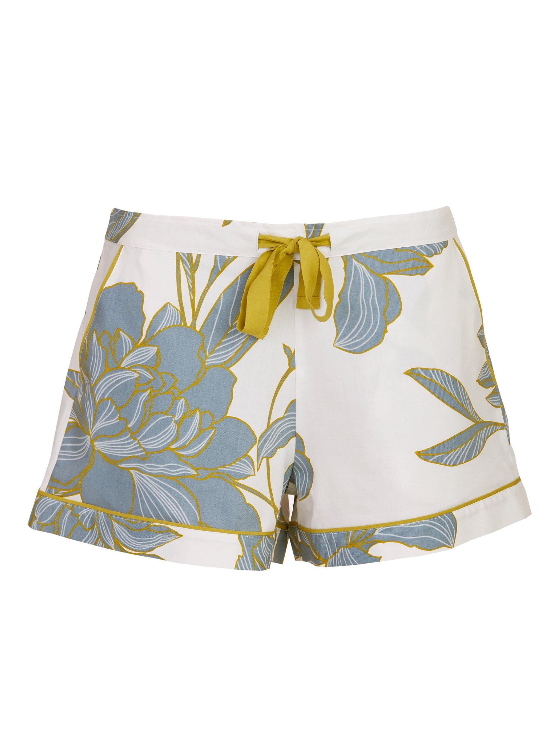 Product image 4 of 4, which shows Cyberjammies Piper Floral Print Pyjama Shorts, White/Floral, 6