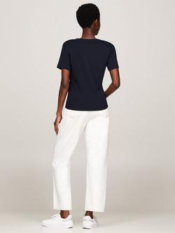 Tommy Hilfiger Ribbed Slim V-Neck T-Shirt - view 2, Desert Sky