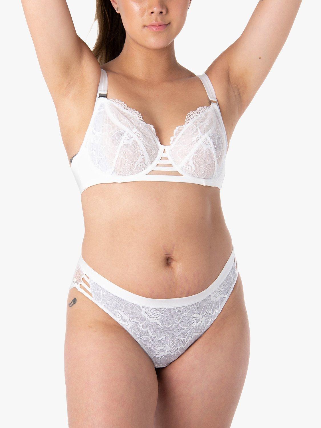 Product image 2 of 6, which shows Hotmilk True Luxe Floral Lace Flexiwire Nursing Bra, White, 32F