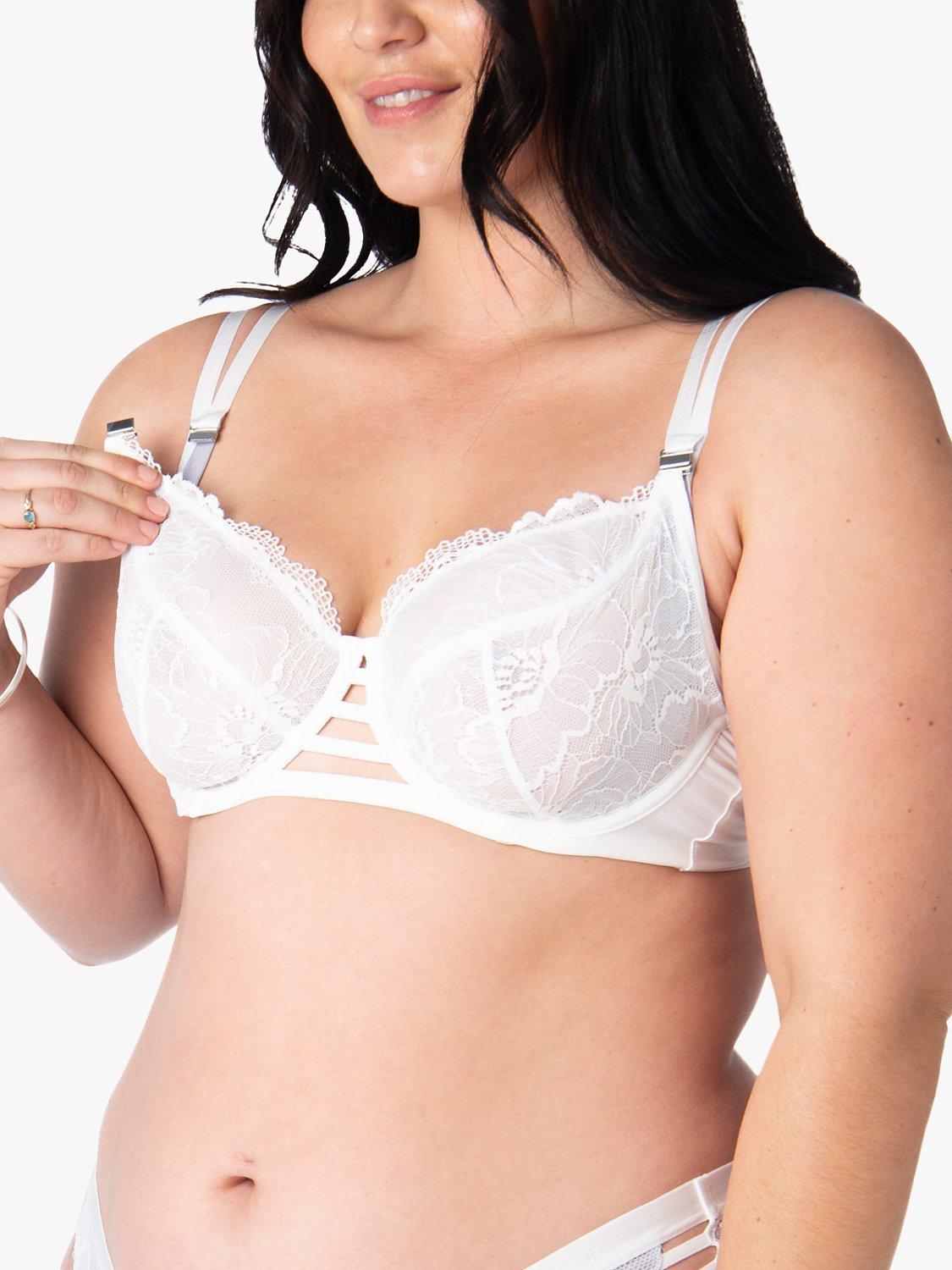 Product image 3 of 6, which shows Hotmilk True Luxe Floral Lace Flexiwire Nursing Bra, White, 32F