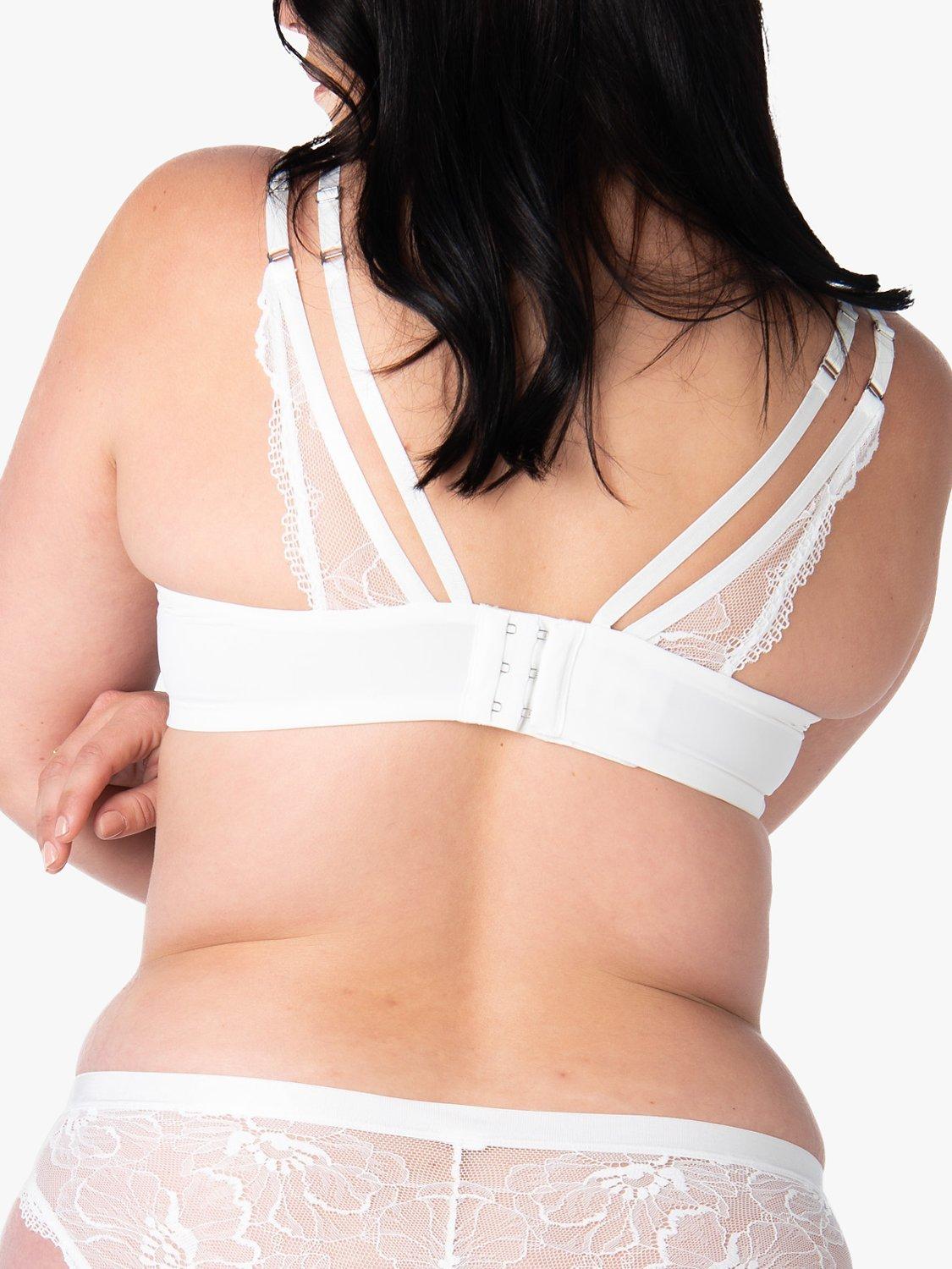Product image 4 of 6, which shows Hotmilk True Luxe Floral Lace Flexiwire Nursing Bra, White, 32F