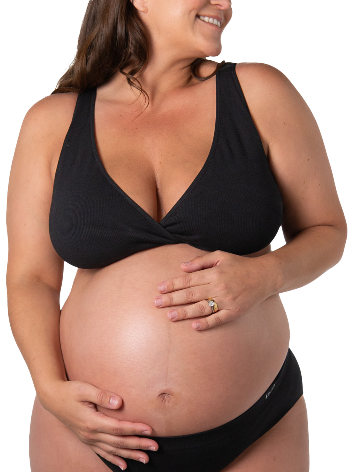 Product image 3 of 5, which shows Hotmilk My Comfort Crop Top Nursing Bra, Black, S
