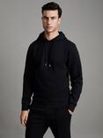 Reiss Fabien Long Sleeve Interlock Hoodie, Navy Blue