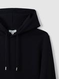 Reiss Fabien Long Sleeve Interlock Hoodie, Navy Blue