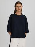 Reiss Cassie Oversized T-Shirt, Navy