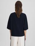 Reiss Cassie Oversized T-Shirt, Navy