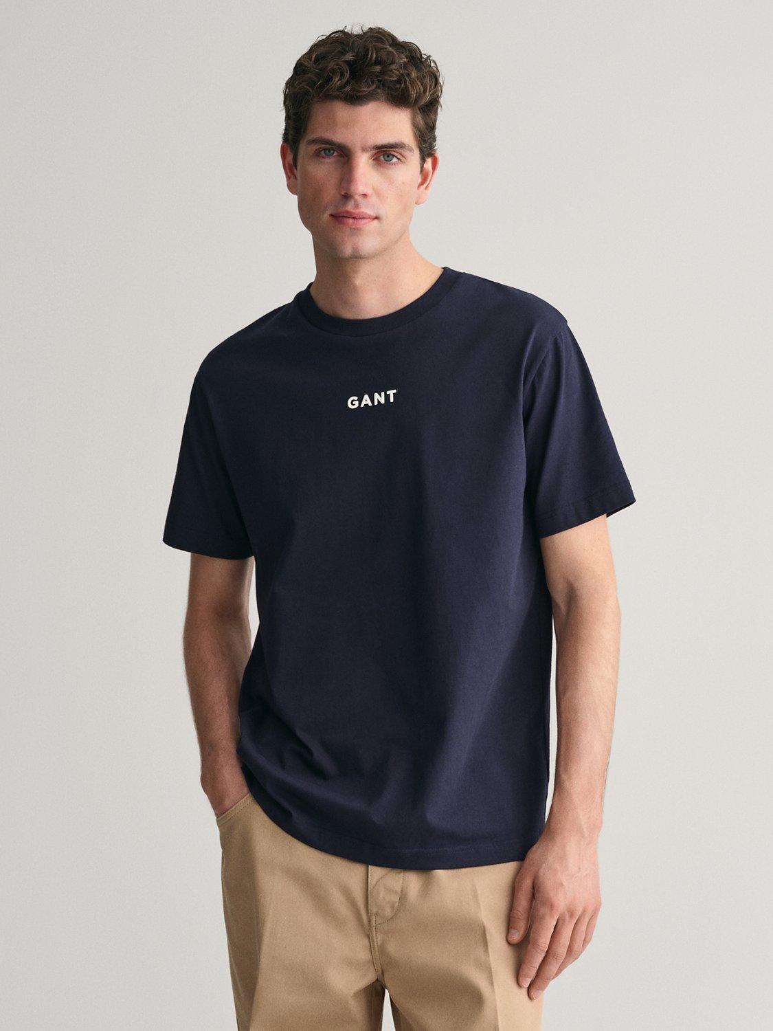 Product image 1 of 3, which shows GANT CNTR Logo T-Shirt, 433 Evening Blue, S