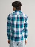 GANT Organic Cotton Check Oxford Shirt, Turquoise/Multi