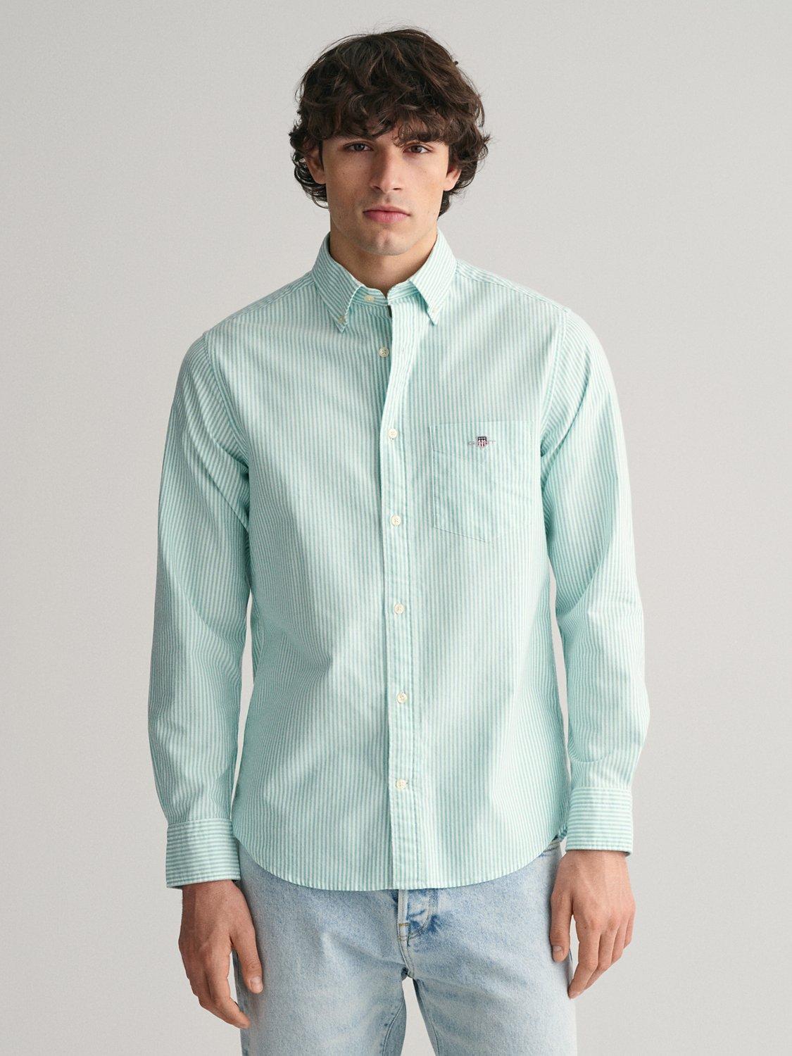 GANT Banker Stripe Cotton Oxford Shirt, Strong Mint