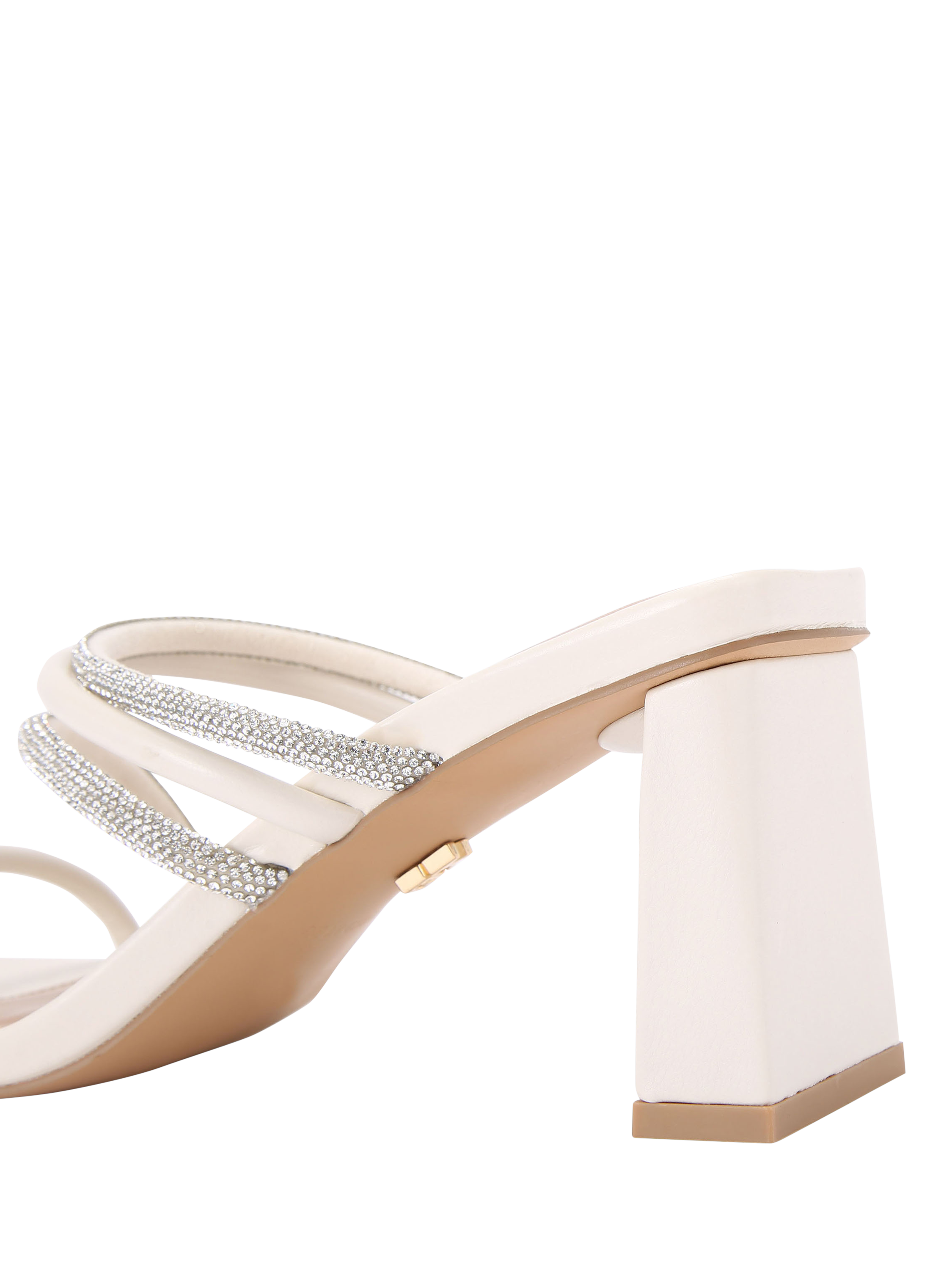 Product image 4 of 4, which shows KG Kurt Geiger Sasha Diamante Strap Mules, Putty, 3