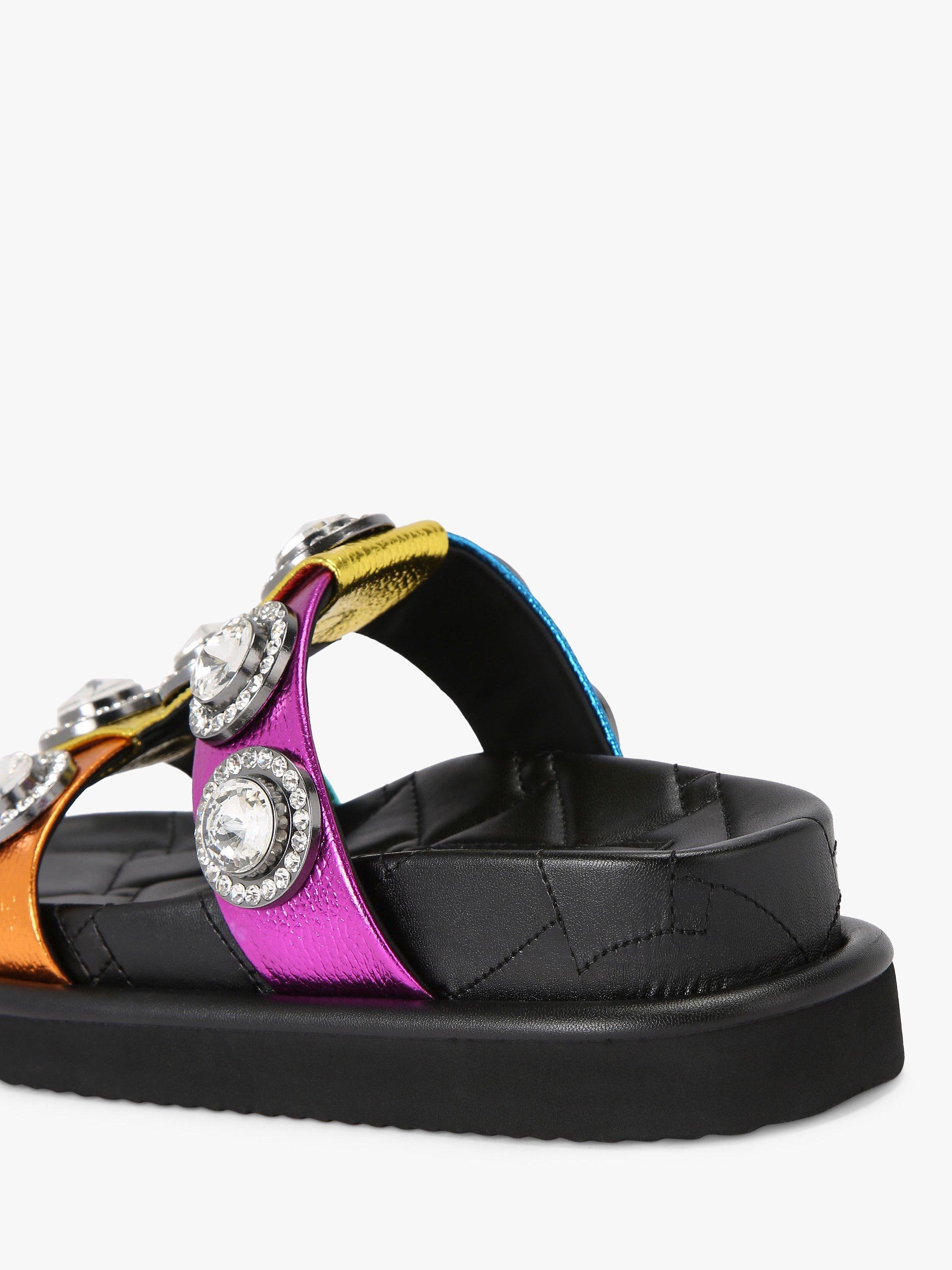 Product image 3 of 4, which shows Kurt Geiger London Orson Leather Crystal Sandals, Multi, 3