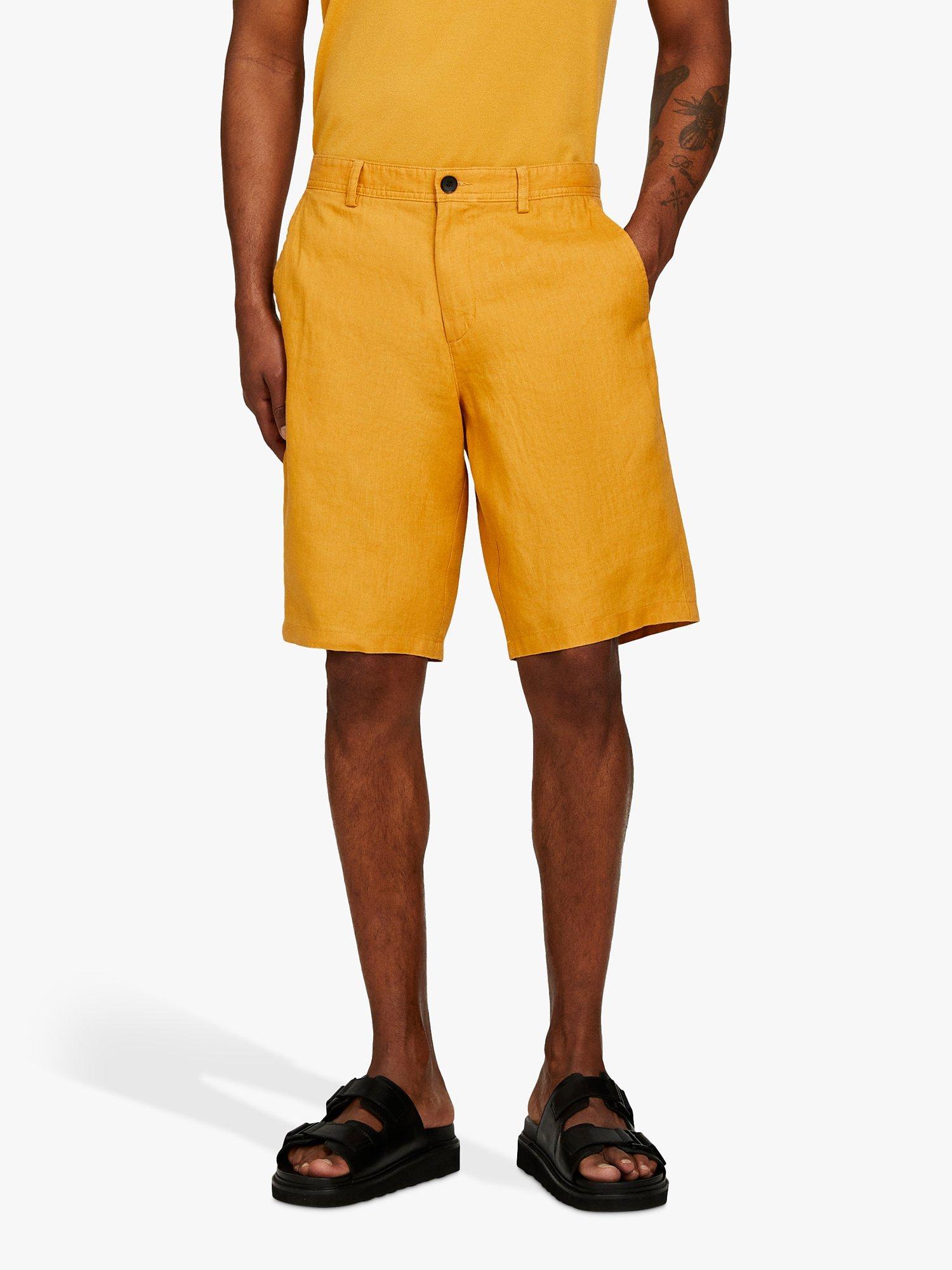 Product image 1 of 5, which shows SISLEY Linen Bermuda Shorts, Yellow, 36