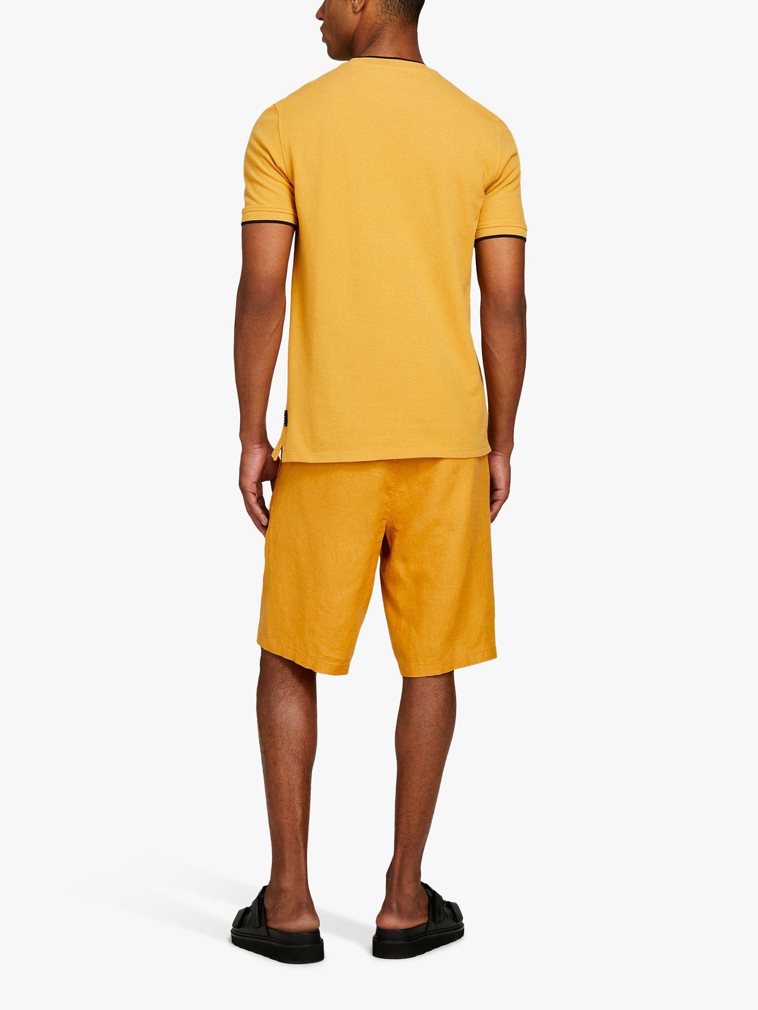 Product image 2 of 5, which shows SISLEY Linen Bermuda Shorts, Yellow, 36