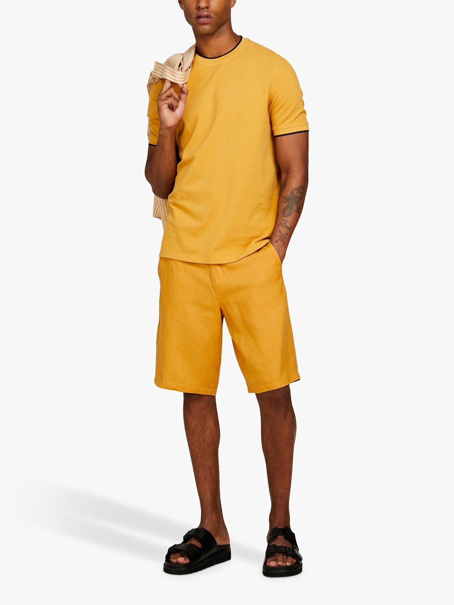 Product image 3 of 5, which shows SISLEY Linen Bermuda Shorts, Yellow, 36