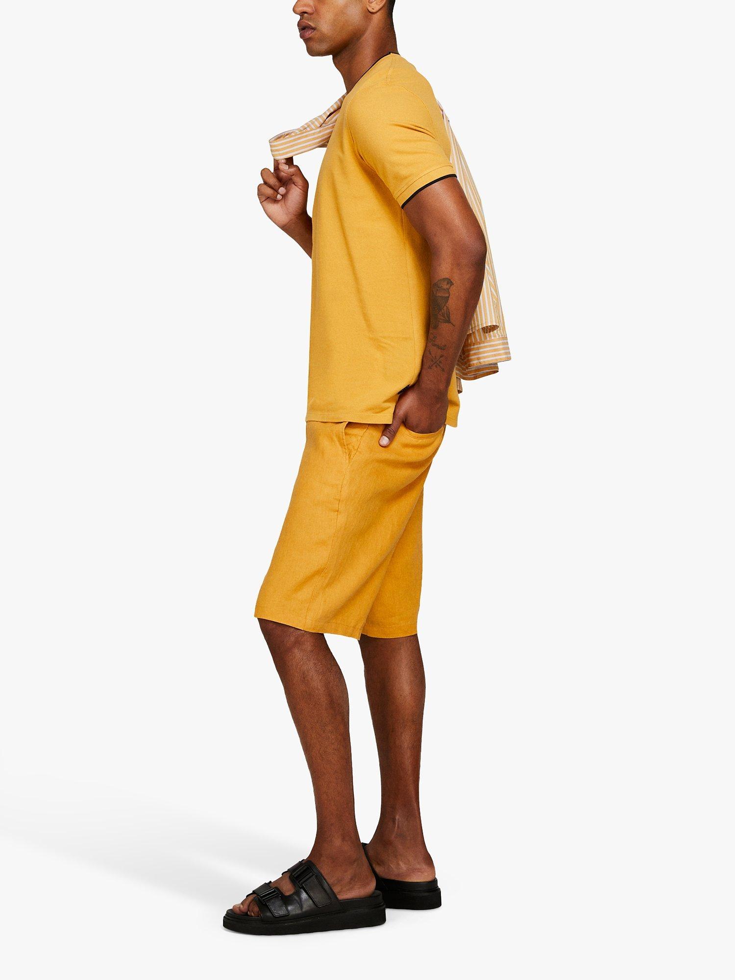 Product image 4 of 5, which shows SISLEY Linen Bermuda Shorts, Yellow, 36