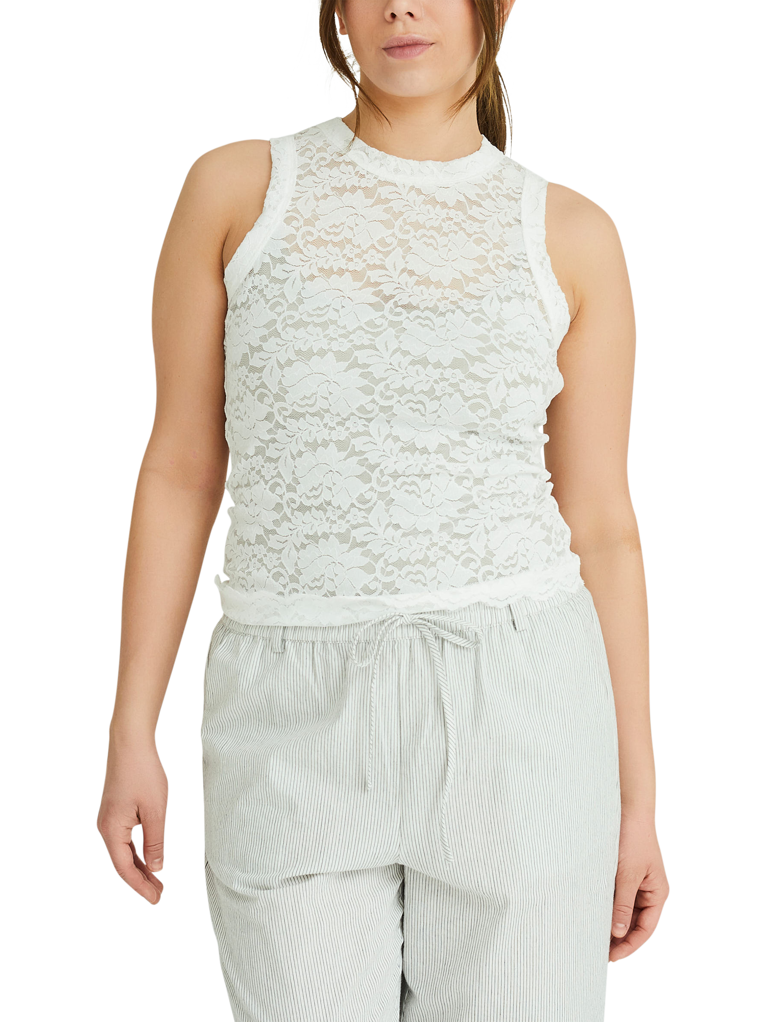 A-VIEW Flora Lace Top, White