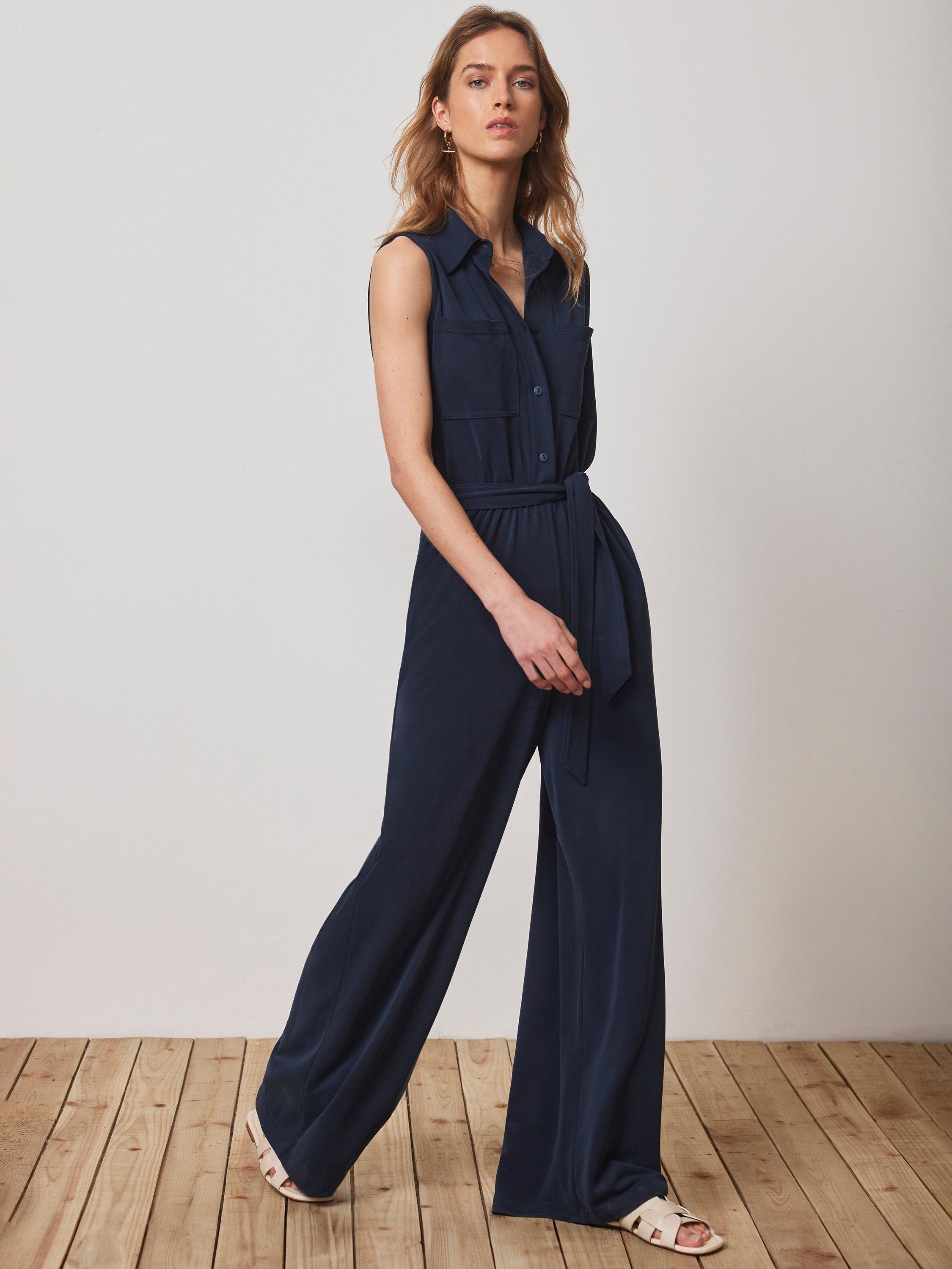 Mint Velvet Utility Jumpsuit Navy