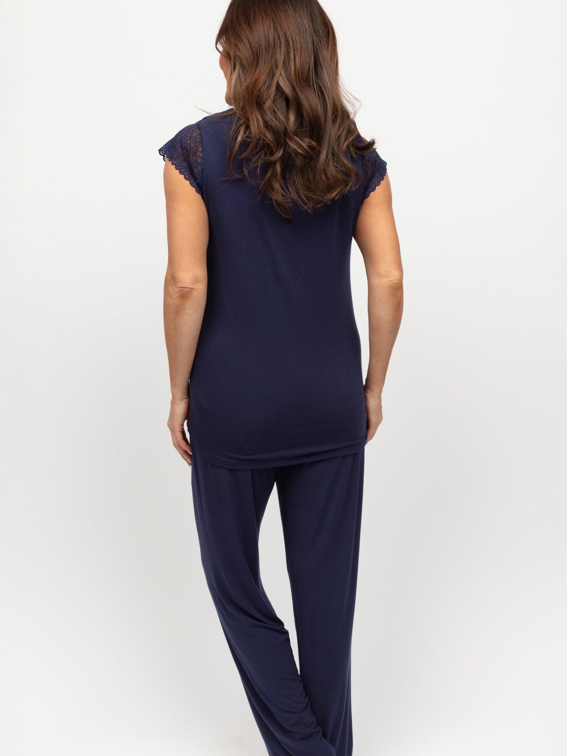 Product image 3 of 4, which shows Cyberjammies Joanna Jersey Short Sleeve Pyjama Set, Navy, 8