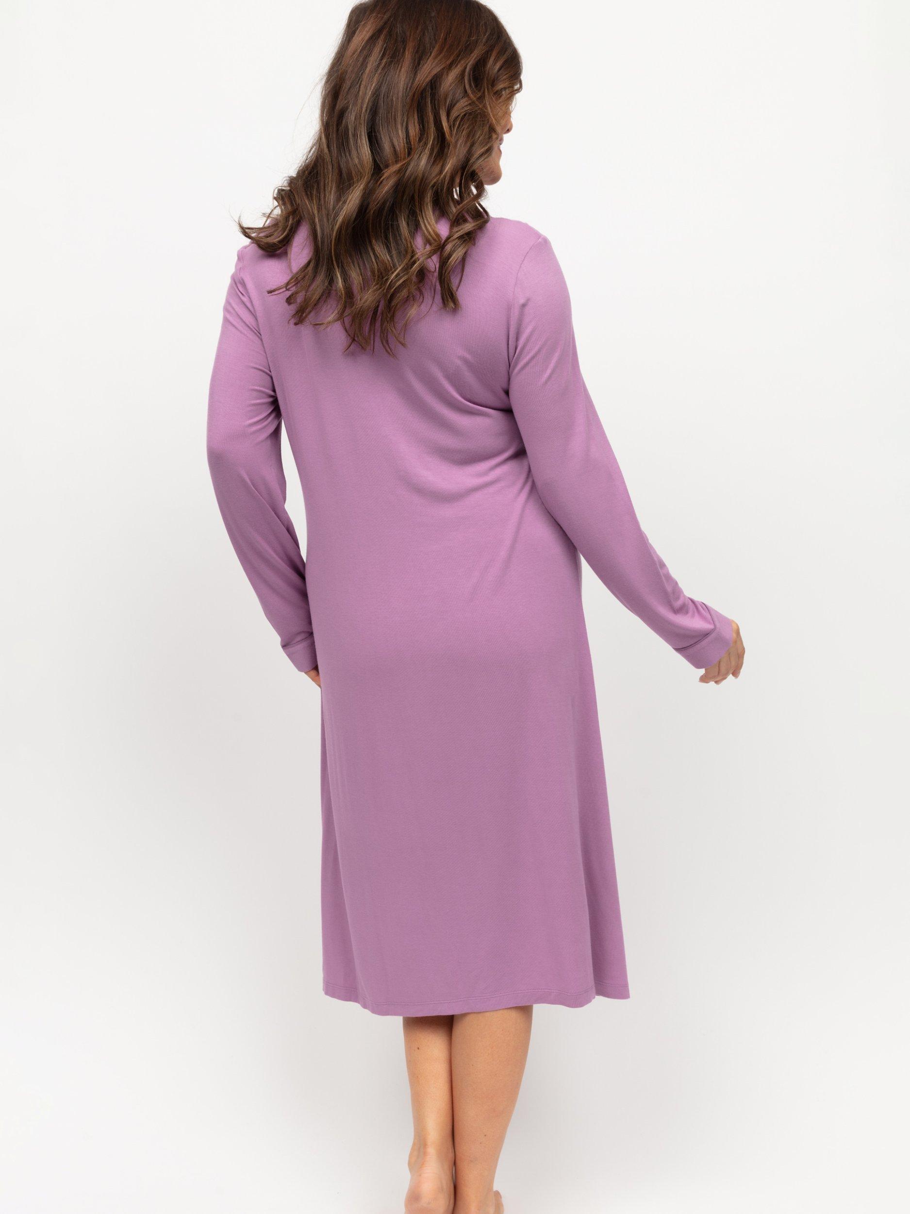 Product image 3 of 4, which shows Nora Rose by Cyberjammies Reena Long Sleeve Nightdress, Dusky Pink, 8