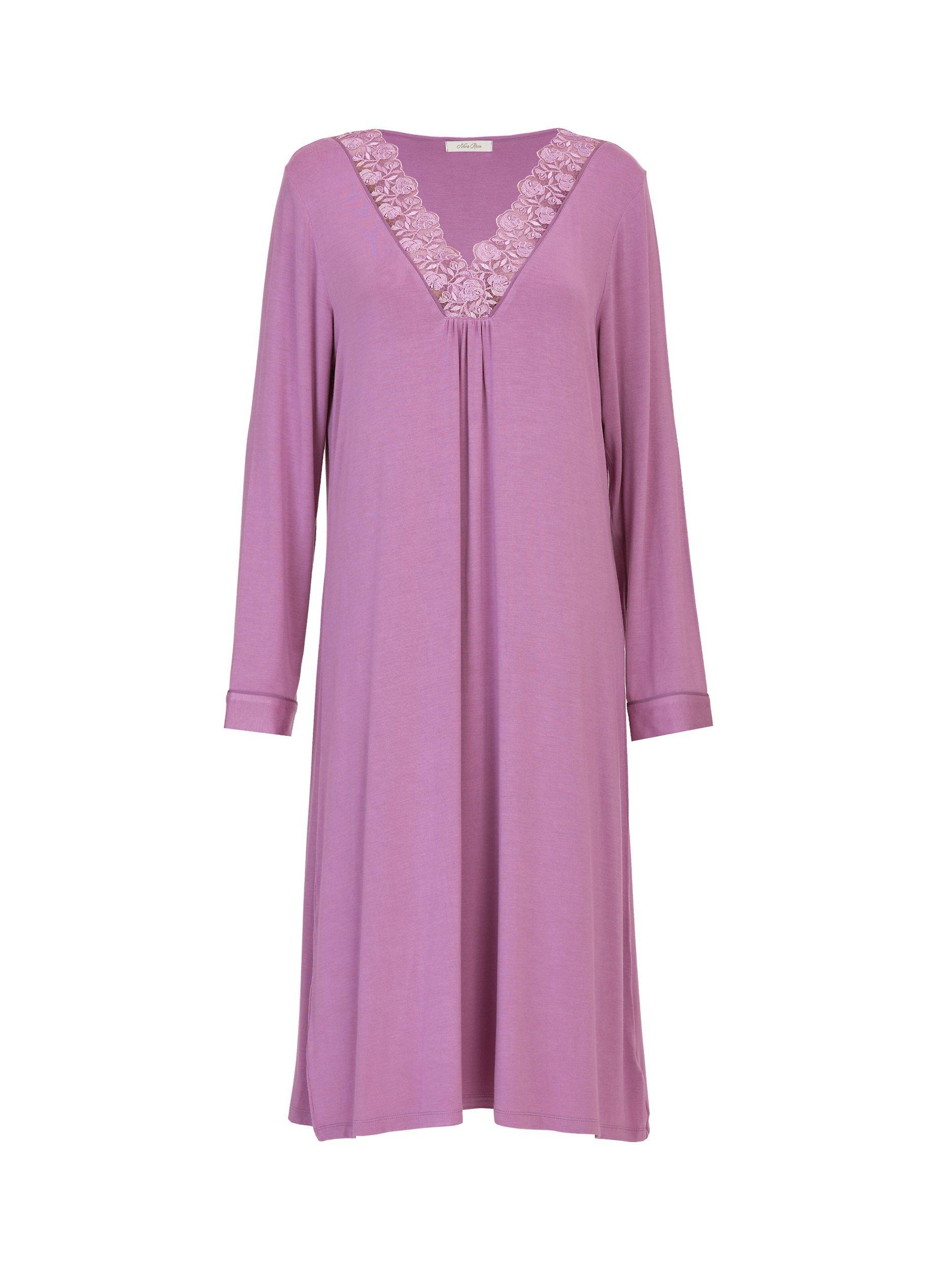 Nora Rose by Cyberjammies Reena Long Sleeve Nightdress Dusky Pink