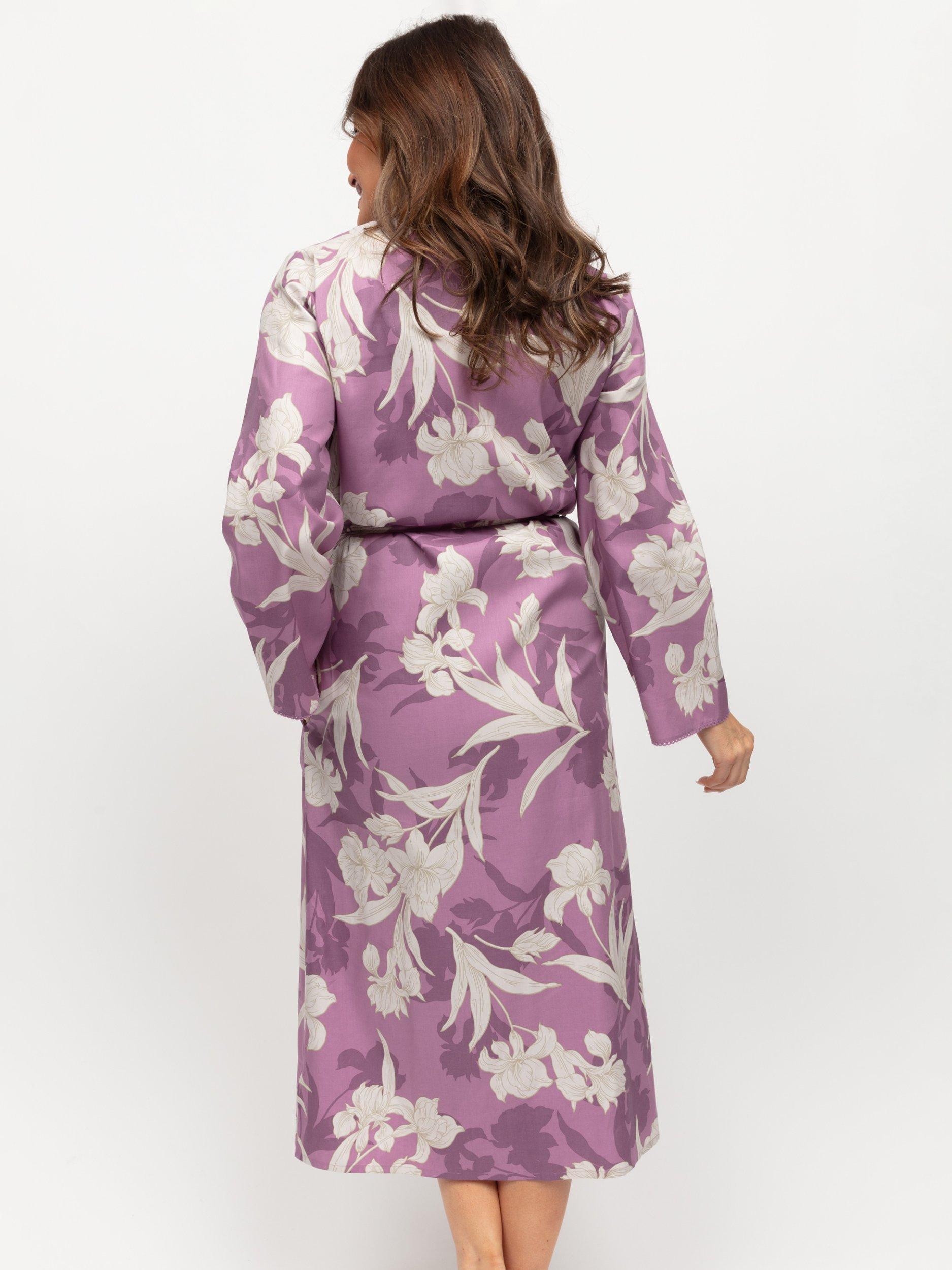Nora Rose by Cyberjammies Reena Floral Print Long Dressing Gown, Dusky Pink, 8
