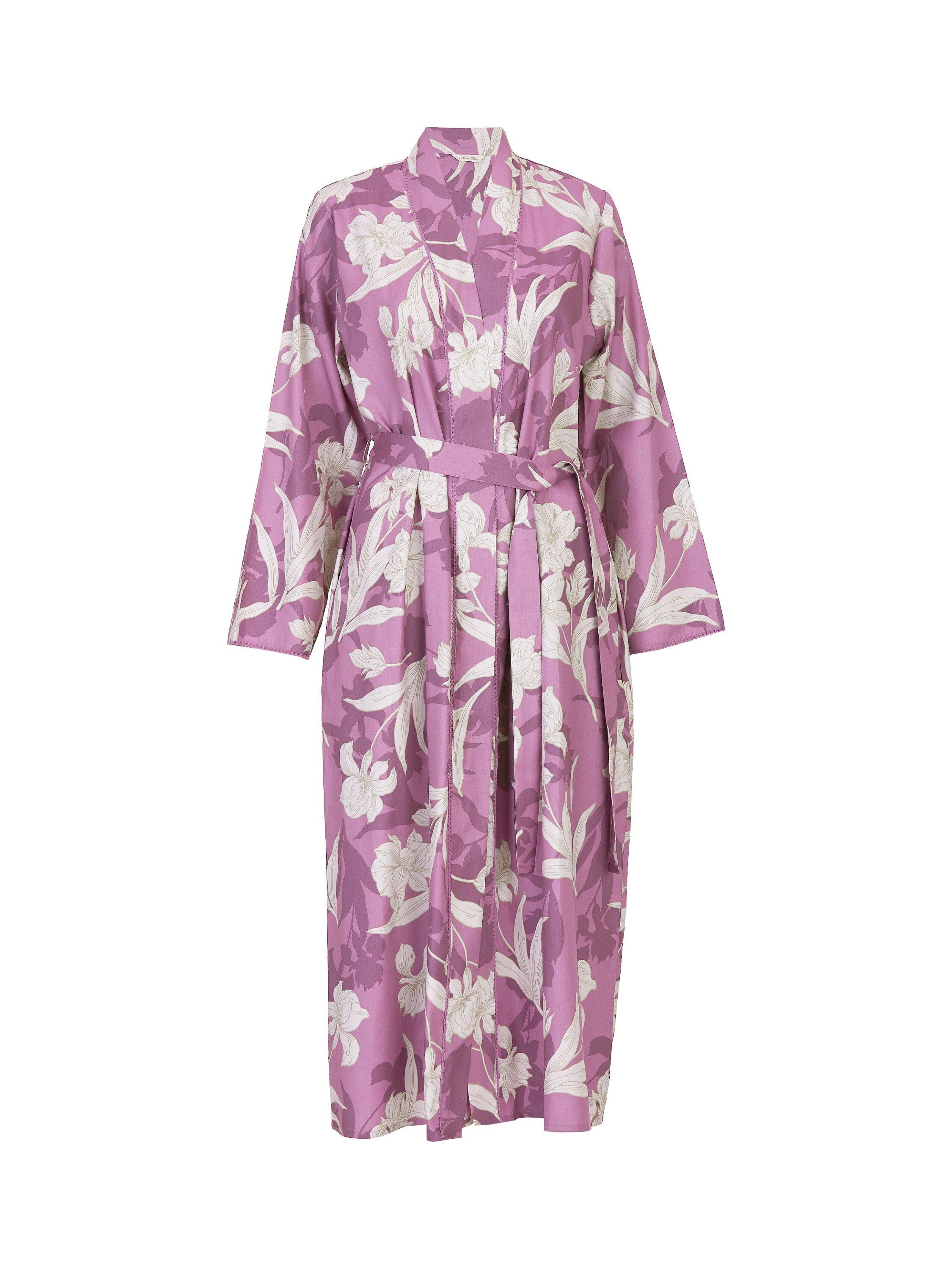 Nora Rose by Cyberjammies Reena Floral Print Long Dressing Gown, Dusky Pink, 8