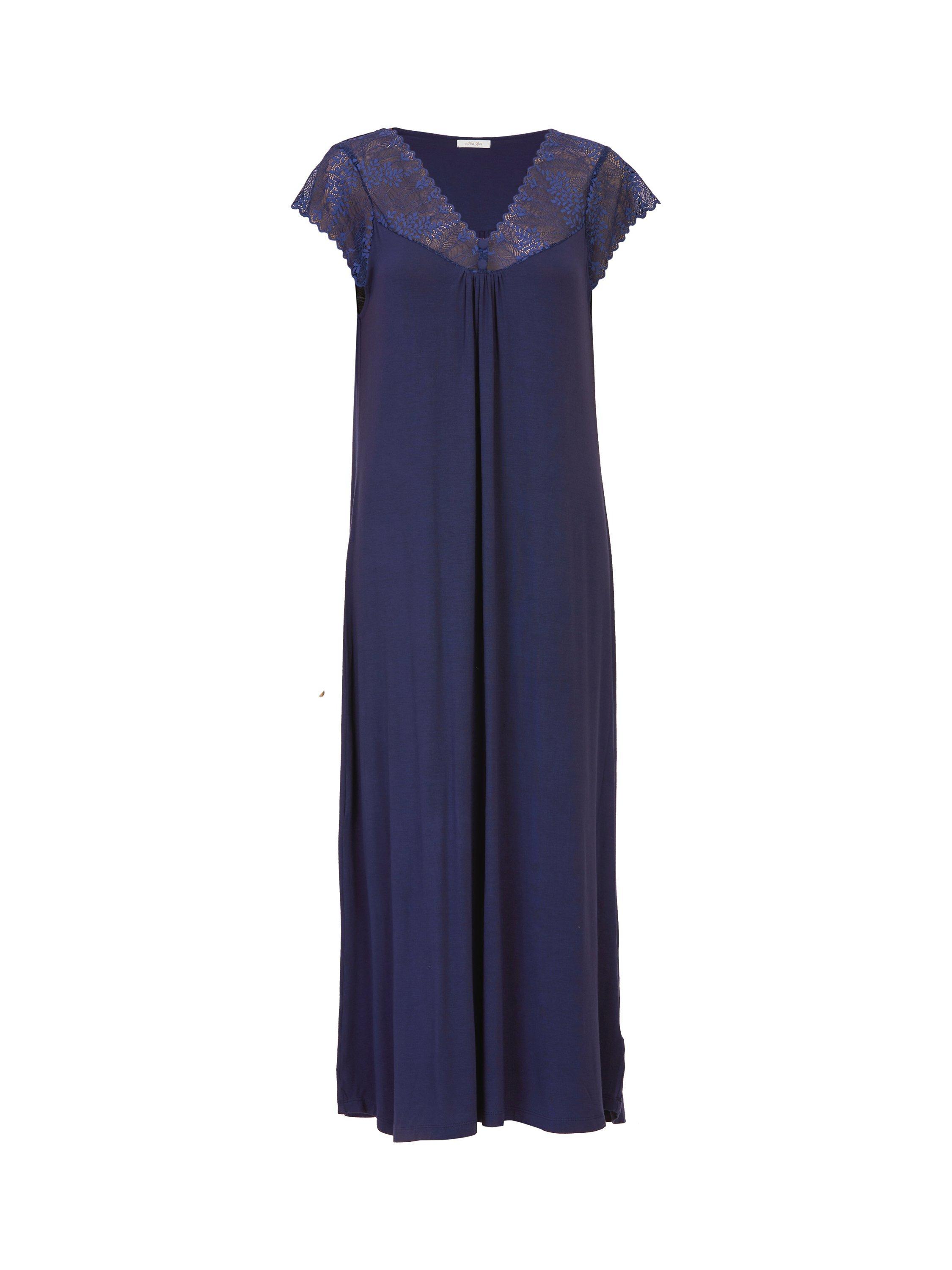 Product image 4 of 4, which shows Cyberjammies Joanna Lace Sleeve Nightdress, Navy, 8