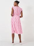 Crew Clothing Tilly Tie Neck Dress, Pink, Pink