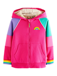 Little Bird By Jools Oliver Kids' Cotton Colour Block Hoodie, Pink/Multi