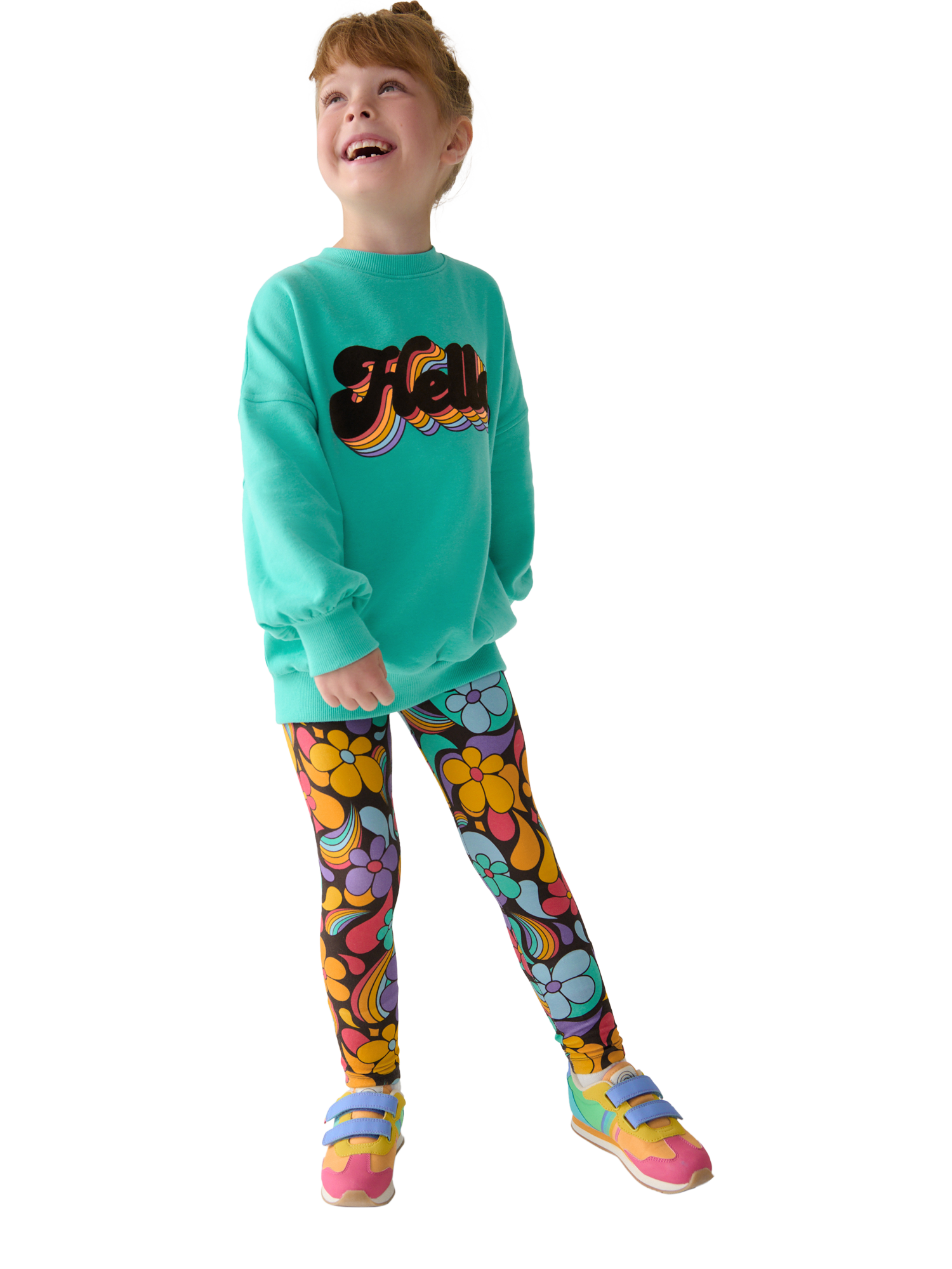 Little Bird By Jools Oliver Kids' Hello Cotton Sweatshirt, Blue
