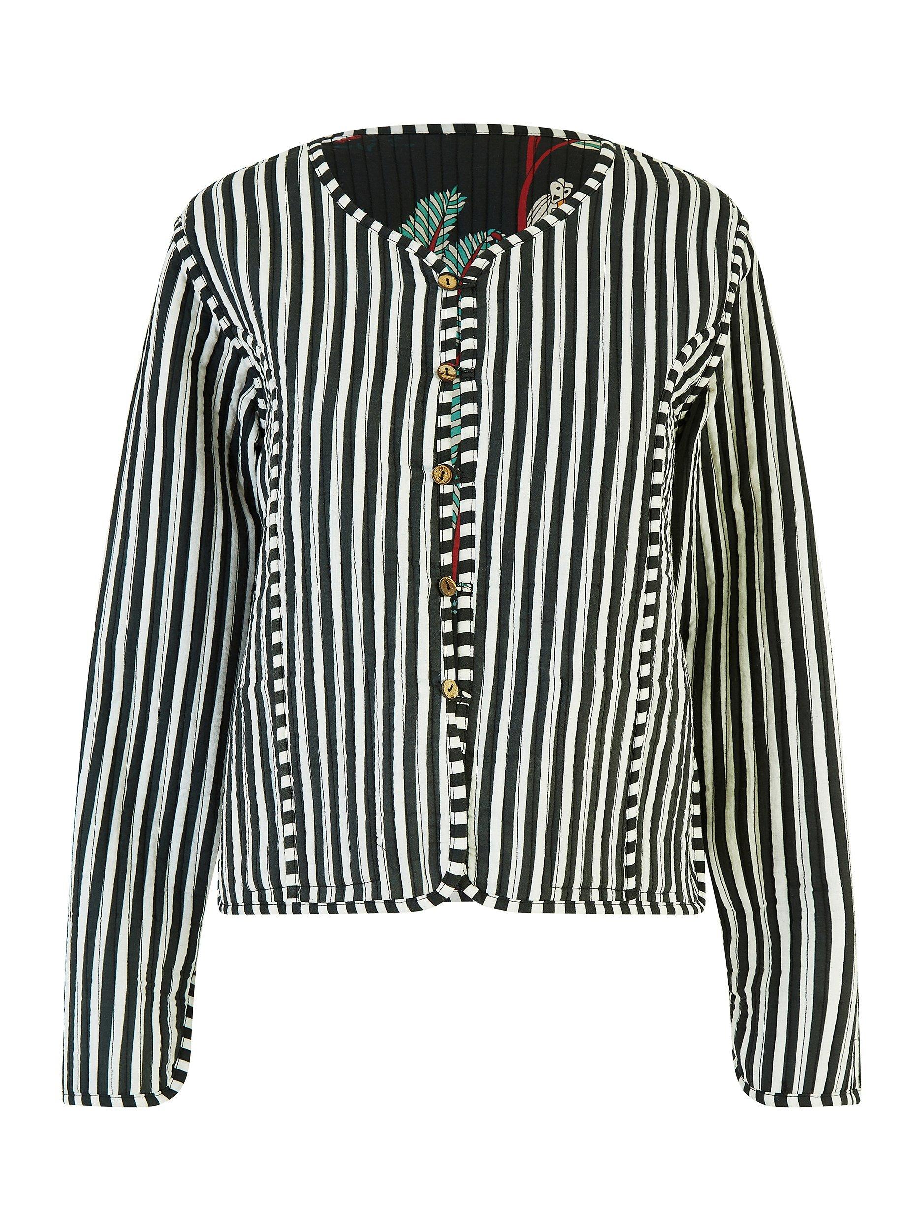 Product image 7 of 7, which shows Yumi Animal Quilted Reversible Jacket, Black, 8