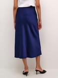 KAFFE Lotte Satin Midi Skirt, Marine