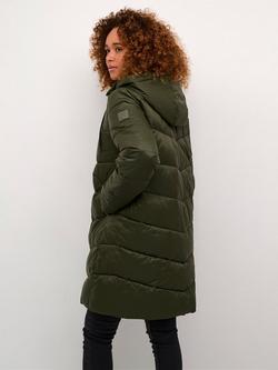KAFFE Susanne Hooded Zipper Puffer Coat, Forest Night - view 2, Forest Night