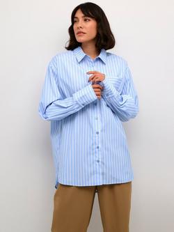 KAFFE Mackie Stripe Shirt, Blue/White, Blue/White